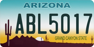 AZ license plate ABL5017