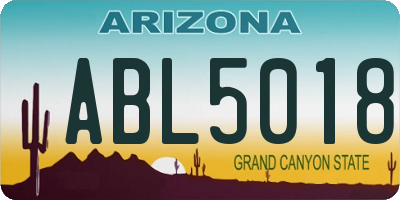 AZ license plate ABL5018