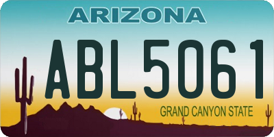 AZ license plate ABL5061