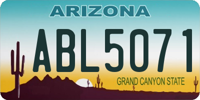 AZ license plate ABL5071