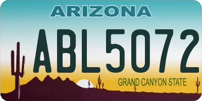 AZ license plate ABL5072