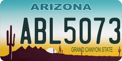 AZ license plate ABL5073