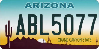 AZ license plate ABL5077