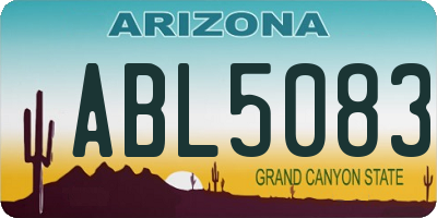 AZ license plate ABL5083
