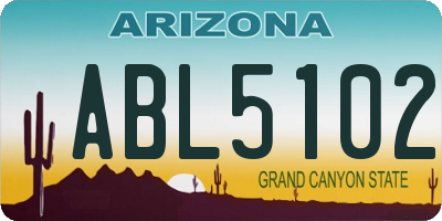 AZ license plate ABL5102