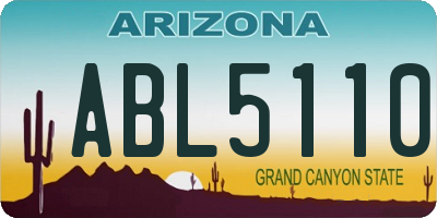 AZ license plate ABL5110