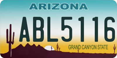 AZ license plate ABL5116