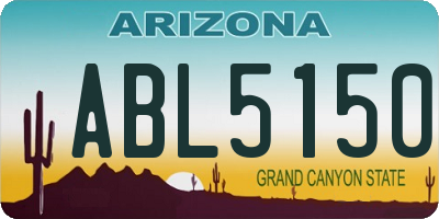 AZ license plate ABL5150