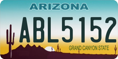 AZ license plate ABL5152