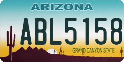 AZ license plate ABL5158