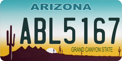 AZ license plate ABL5167