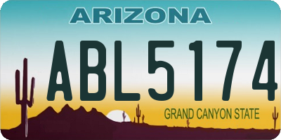 AZ license plate ABL5174