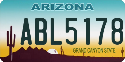 AZ license plate ABL5178
