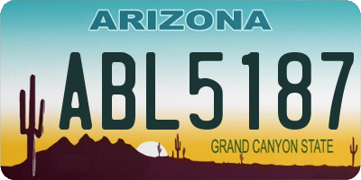 AZ license plate ABL5187