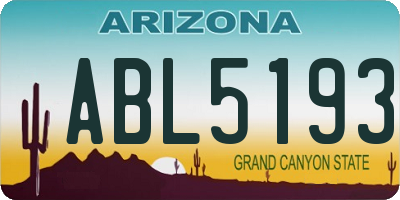 AZ license plate ABL5193