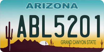 AZ license plate ABL5201