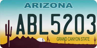 AZ license plate ABL5203