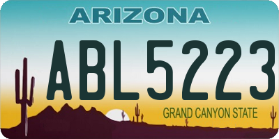 AZ license plate ABL5223