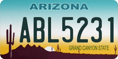 AZ license plate ABL5231