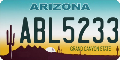 AZ license plate ABL5233