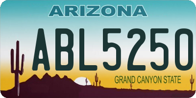AZ license plate ABL5250