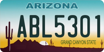 AZ license plate ABL5301