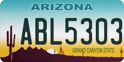 AZ license plate ABL5303