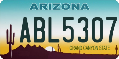 AZ license plate ABL5307