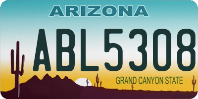 AZ license plate ABL5308