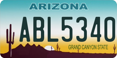 AZ license plate ABL5340