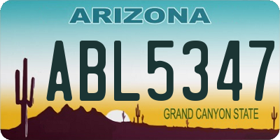 AZ license plate ABL5347