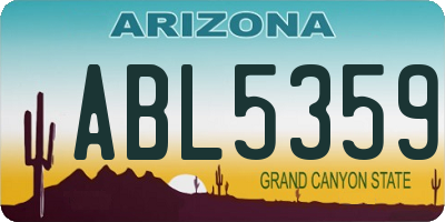 AZ license plate ABL5359