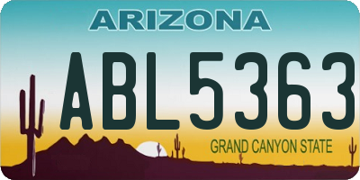 AZ license plate ABL5363
