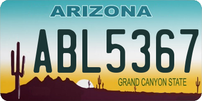 AZ license plate ABL5367