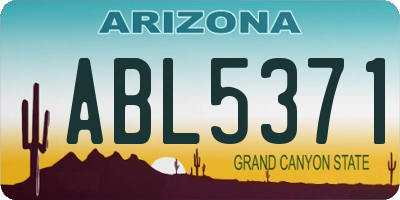 AZ license plate ABL5371