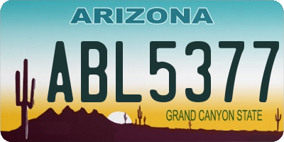 AZ license plate ABL5377