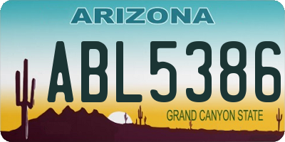 AZ license plate ABL5386