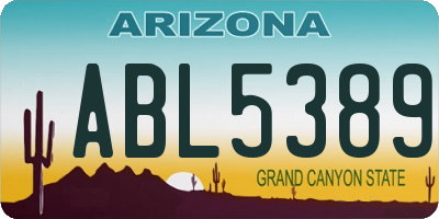 AZ license plate ABL5389