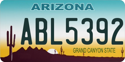 AZ license plate ABL5392
