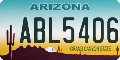 AZ license plate ABL5406