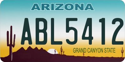 AZ license plate ABL5412