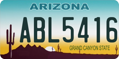 AZ license plate ABL5416