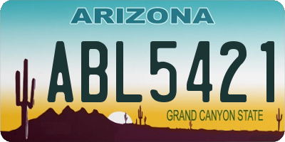 AZ license plate ABL5421