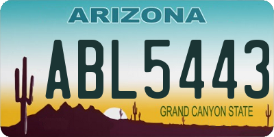 AZ license plate ABL5443