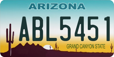 AZ license plate ABL5451