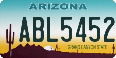 AZ license plate ABL5452
