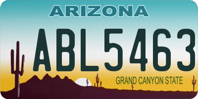 AZ license plate ABL5463