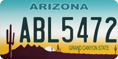 AZ license plate ABL5472