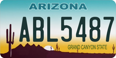 AZ license plate ABL5487