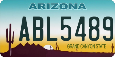 AZ license plate ABL5489